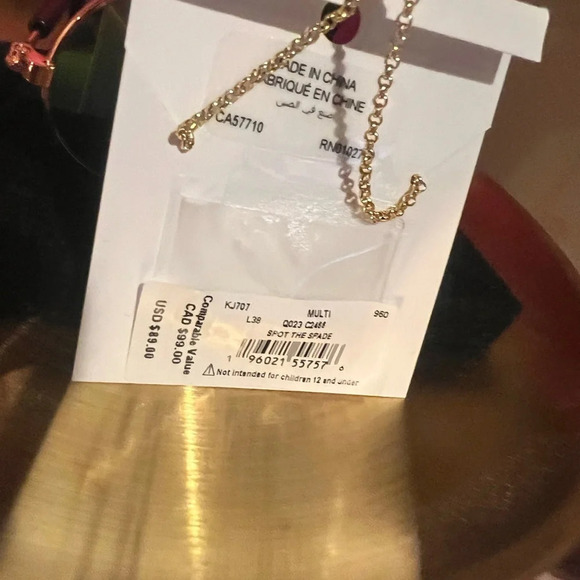 Kate Spade NWT Pave’ Multicolor Pendant & Chain $89 Retail - Picture 3 of 6